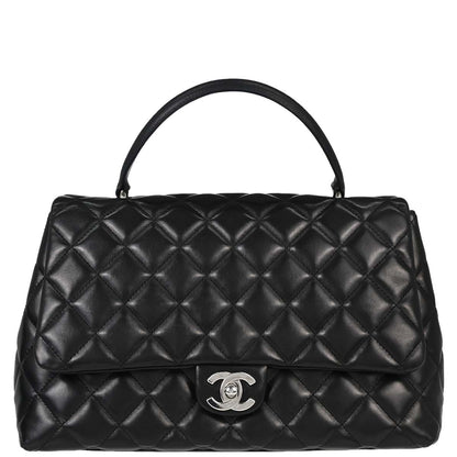 Chanel 2005-2006 Black Lambskin Top Handle Handbag