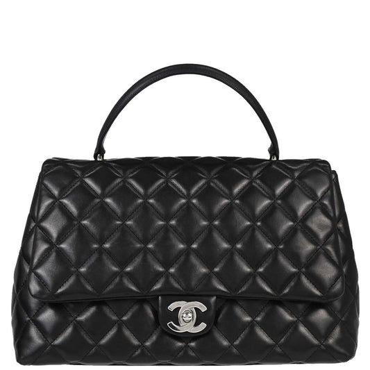 Chanel 2005-2006 Black Lambskin Top Handle Handbag