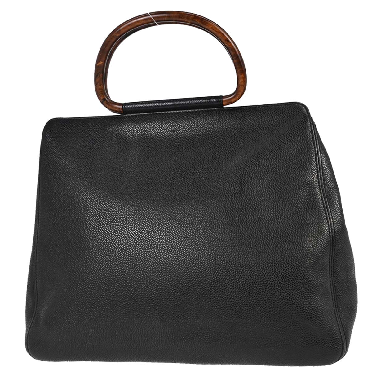 Chanel 2000-2001 Black Caviar Skin Tote Handbag