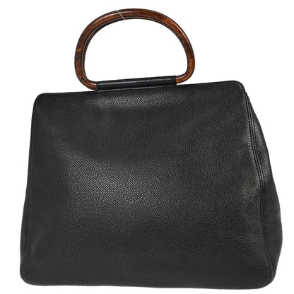 Chanel 2000-2001 Black Caviar Skin Tote Handbag