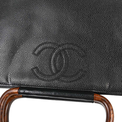 Chanel 2000-2001 Black Caviar Skin Tote Handbag