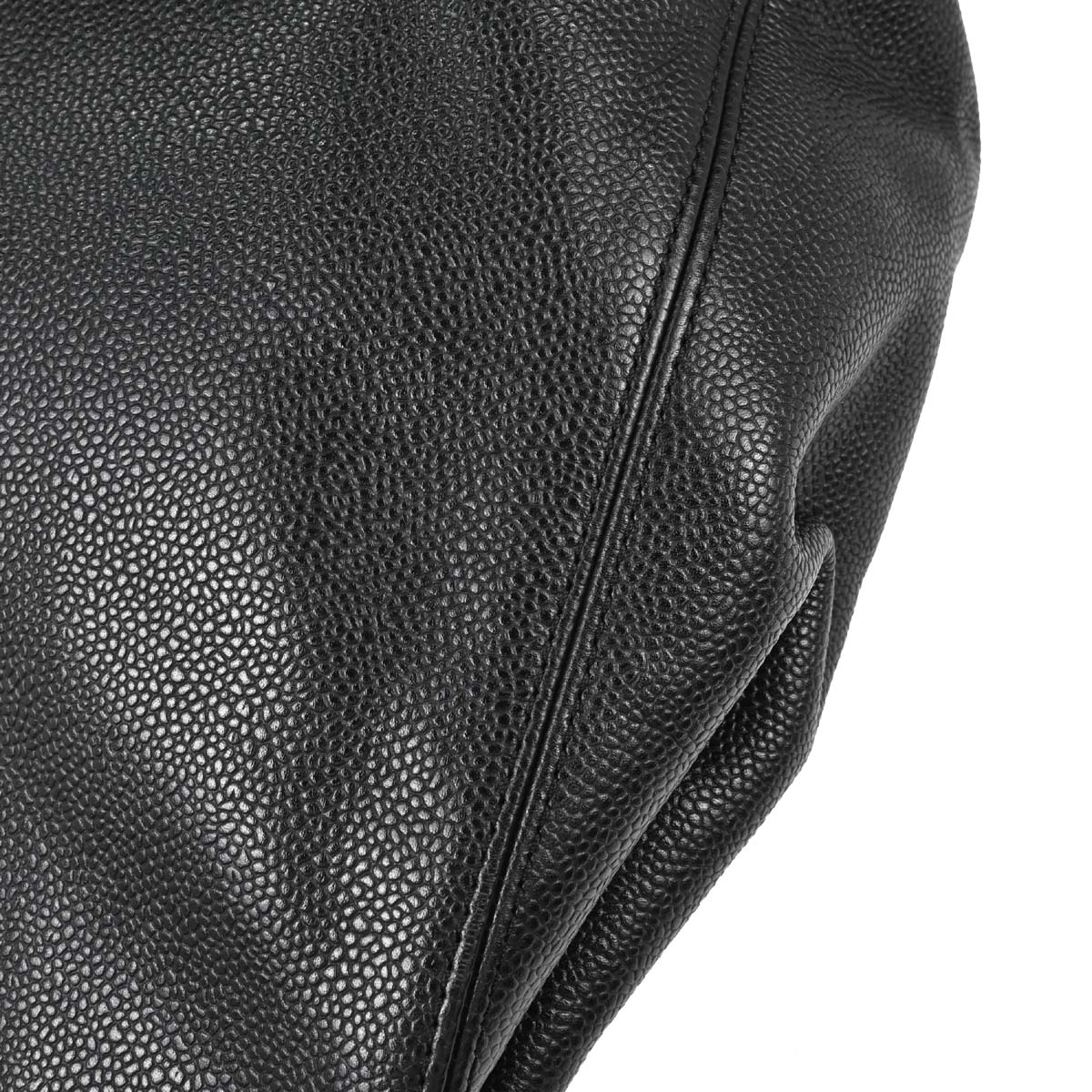 Chanel 2000-2001 Black Caviar Skin Tote Handbag