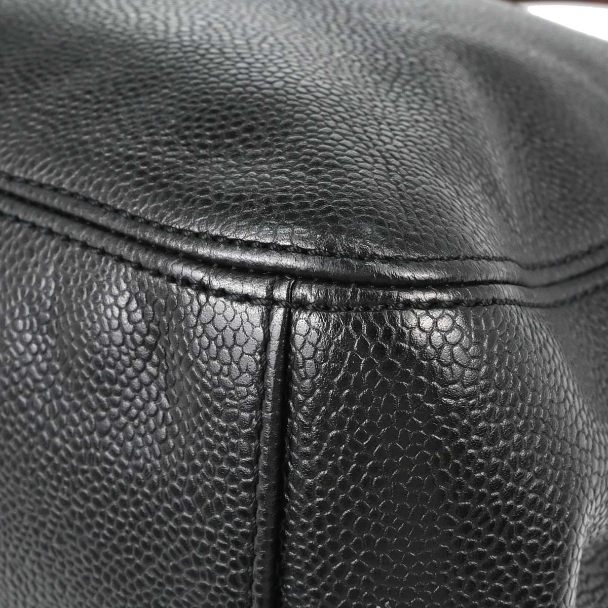 Chanel 2000-2001 Black Caviar Skin Tote Handbag