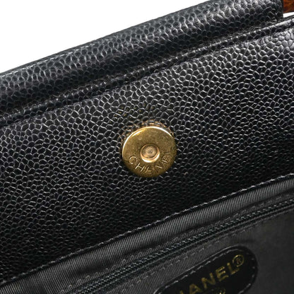 Chanel 2000-2001 Black Caviar Skin Tote Handbag