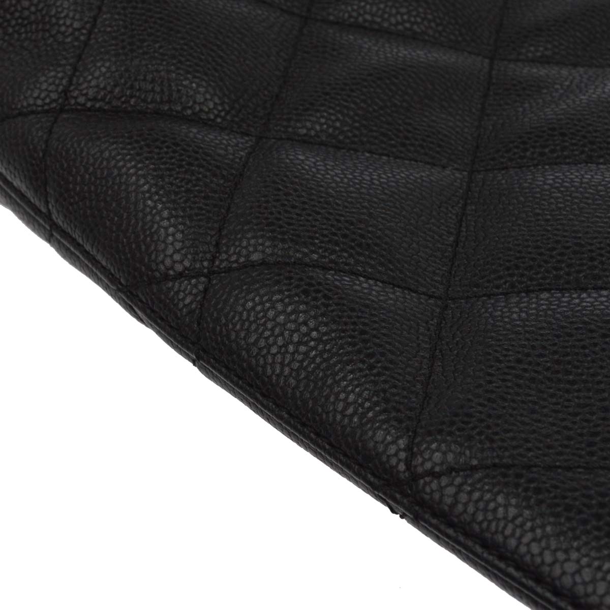 Chanel Black Caviar Skin Tote Chain Handbag