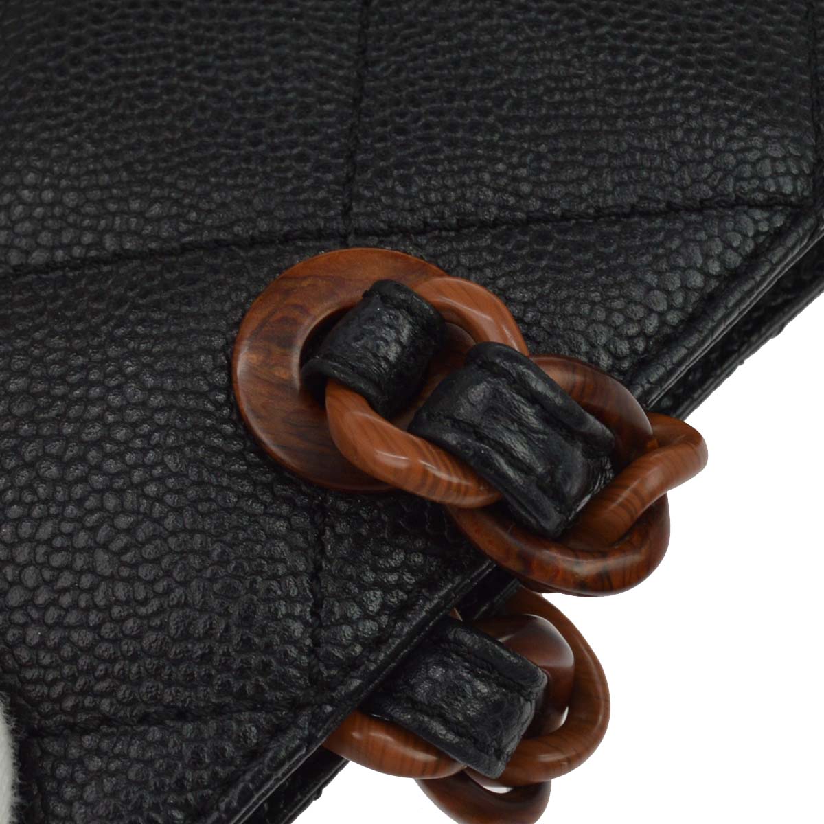 Chanel Black Caviar Skin Tote Chain Handbag