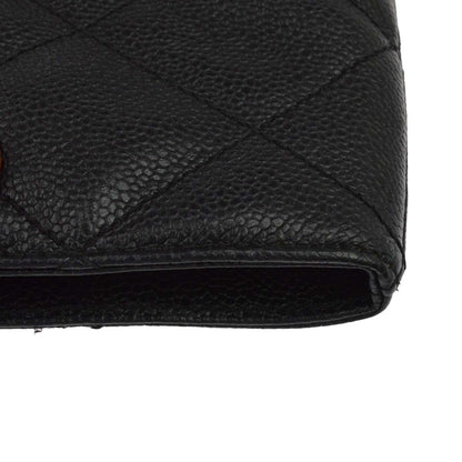 Chanel Black Caviar Skin Tote Chain Handbag