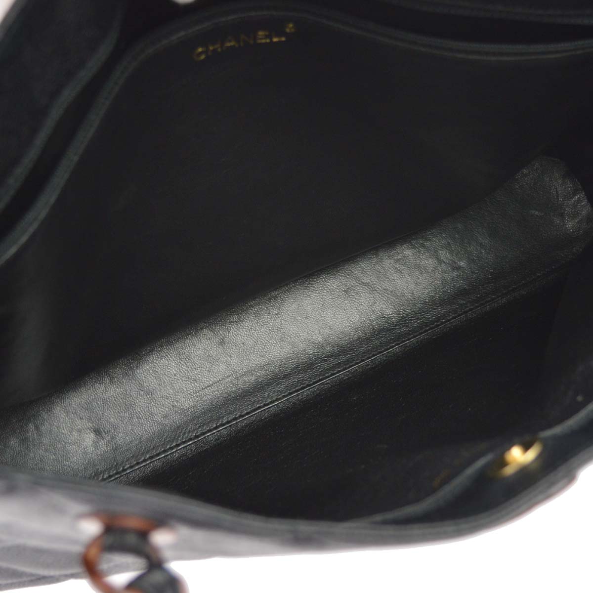 Chanel Black Caviar Skin Tote Chain Handbag
