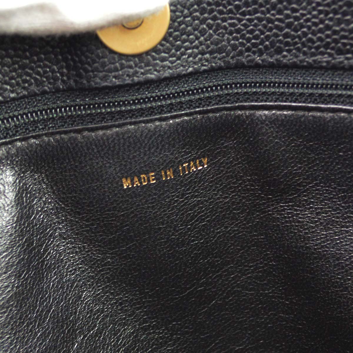 Chanel Black Caviar Skin Tote Chain Handbag