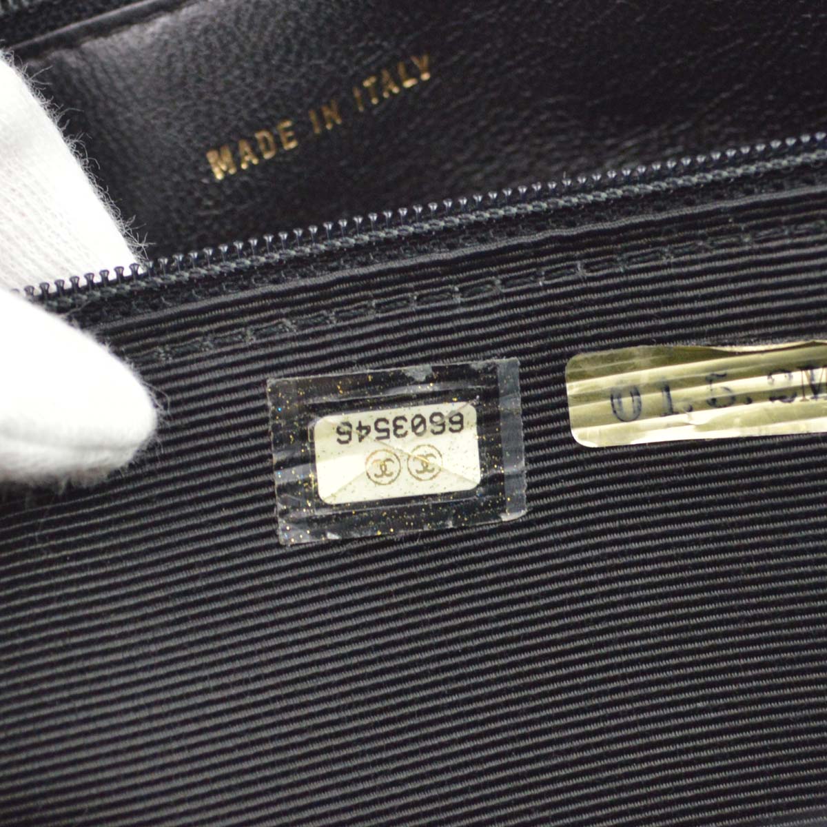 Chanel Black Caviar Skin Tote Chain Handbag