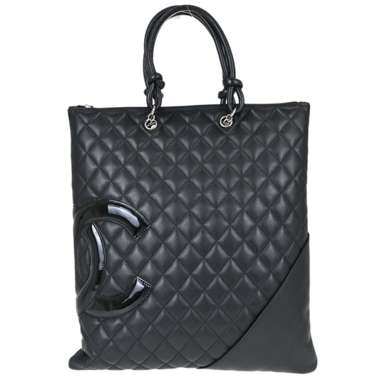 Chanel Black Calfskin Cambon Ligne Tote Handbag