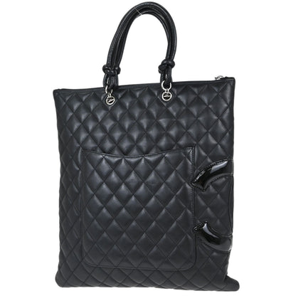 Chanel Black Calfskin Cambon Ligne Tote Handbag