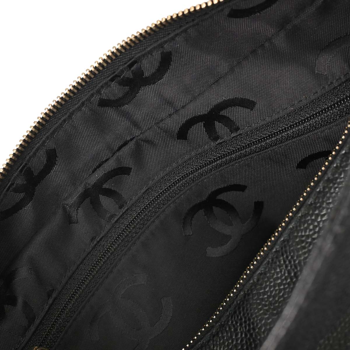 Chanel 2001-2003 Black Caviar Skin Handbag