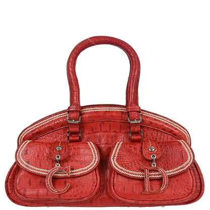 Christian Dior * Red Crocodile Detective Bag Handbag