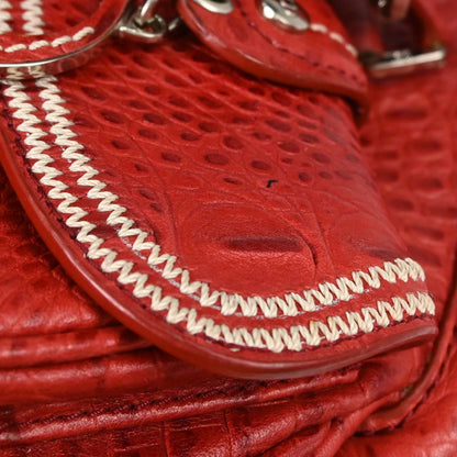 Christian Dior * Red Crocodile Detective Bag Handbag