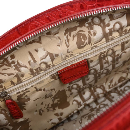 Christian Dior * Red Crocodile Detective Bag Handbag