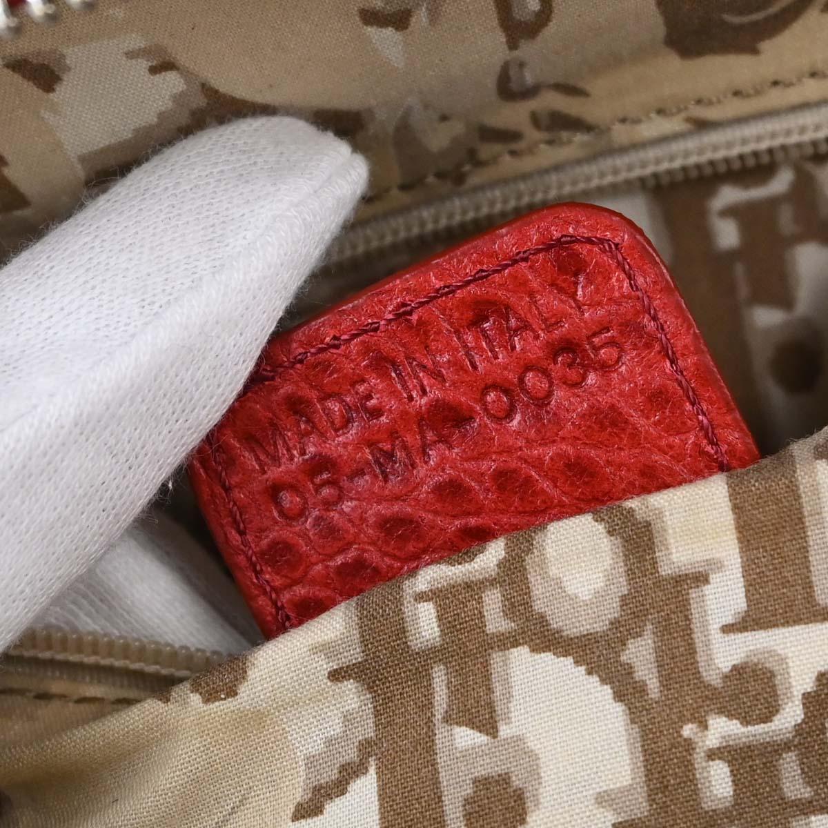 Christian Dior * Red Crocodile Detective Bag Handbag