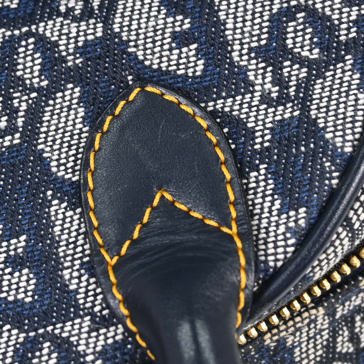 Christian Dior Navy Canvas Trotter Double Saddle Handbag