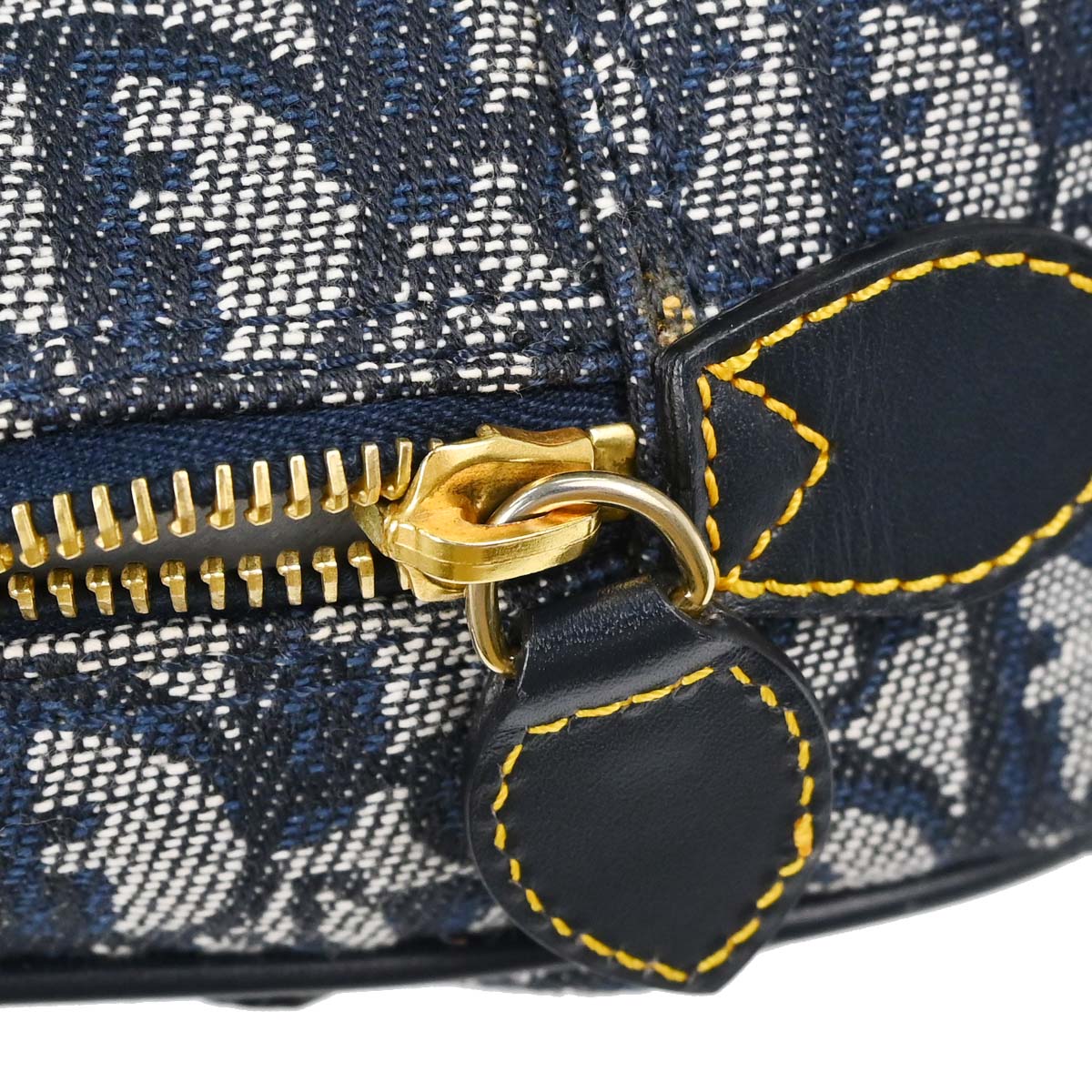 Christian Dior Navy Canvas Trotter Double Saddle Handbag