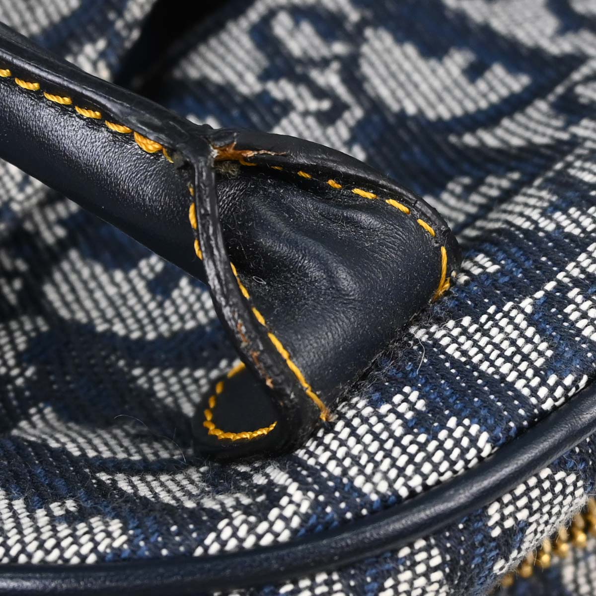 Christian Dior Navy Canvas Trotter Double Saddle Handbag