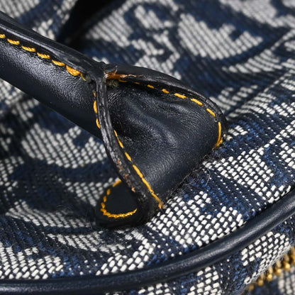 Christian Dior Navy Canvas Trotter Double Saddle Handbag