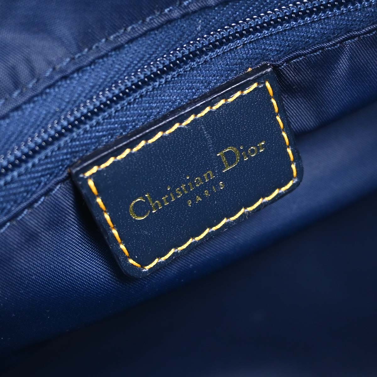 Christian Dior Navy Canvas Trotter Double Saddle Handbag