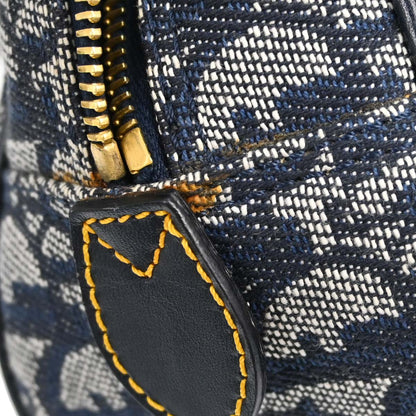 Christian Dior Navy Canvas Trotter Double Saddle Handbag