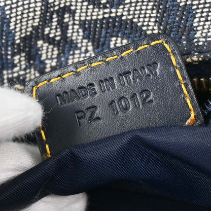 Christian Dior Navy Canvas Trotter Double Saddle Handbag