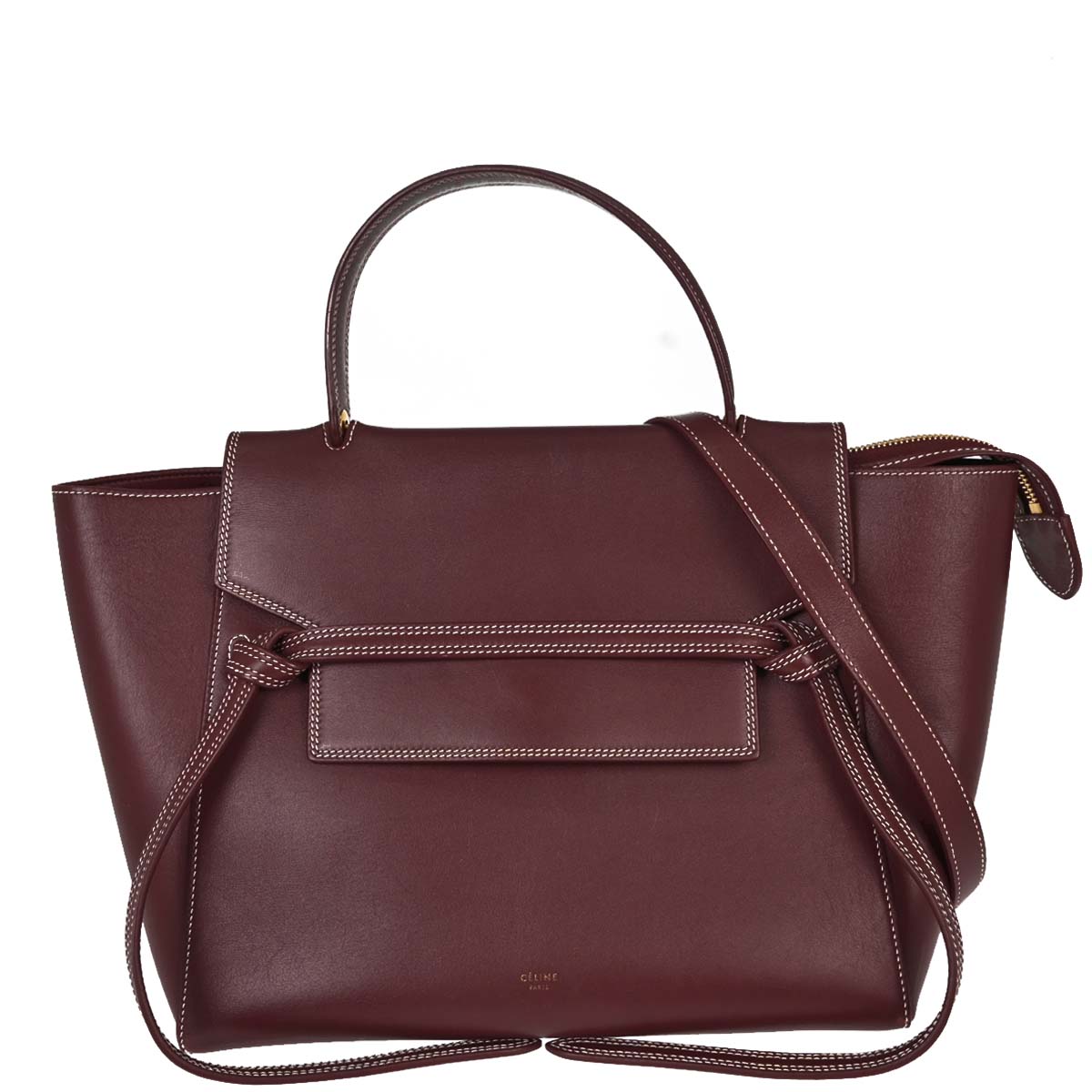 Celine Burgundy Belt Bag Mini 2way Shoulder Handbag