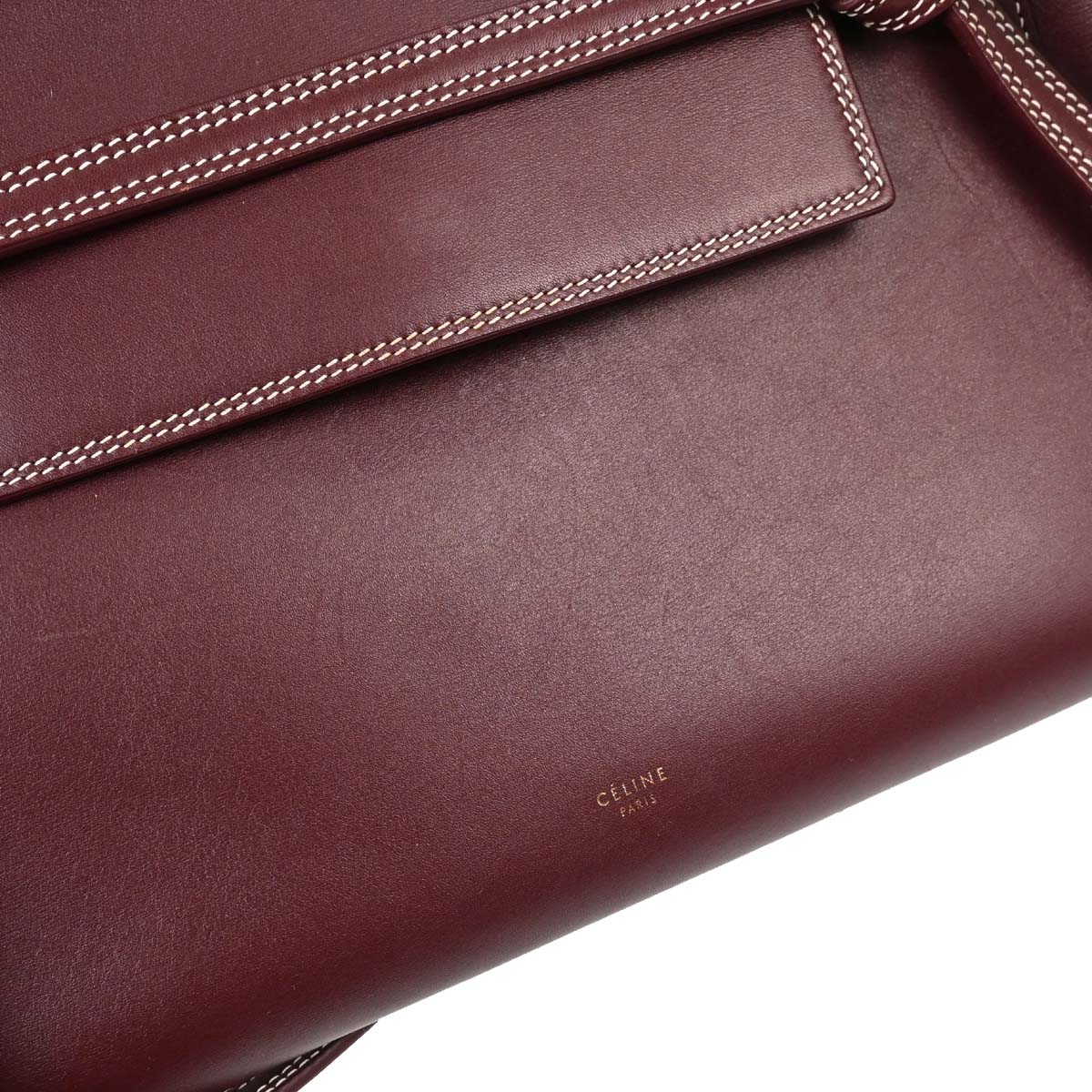 Celine Burgundy Belt Bag Mini 2way Shoulder Handbag