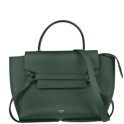Celine Green Leather Belt Bag Micro 2way Shoulder Handbag