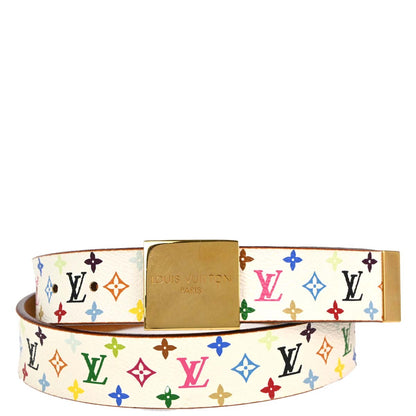 Louis Vuitton White Multicolor Ceinture Carre Belt #90/36 M9270U