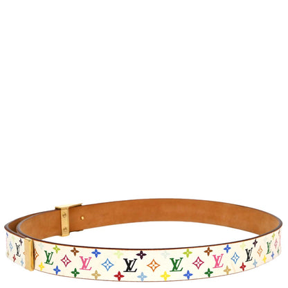 Louis Vuitton White Multicolor Ceinture Carre Belt #90/36 M9270U