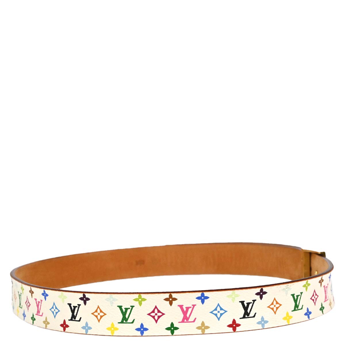 Louis Vuitton White Multicolor Ceinture Carre Belt #90/36 M9270U