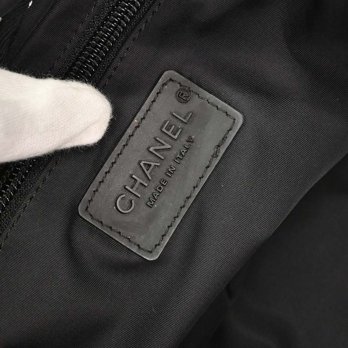 Chanel 2005-2006 Black Nylon Choco Bar Sport Line Duffle Handbag