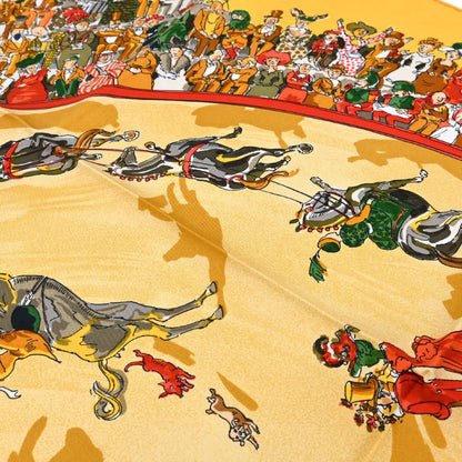 Hermes Scarf Carre 90 Cirque Molier Yellow Small Good