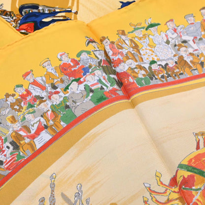 Hermes Scarf Carre 90 Cirque Molier Yellow Small Good