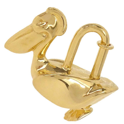 Hermes Pelican Motif 1992 Limited Cadena Padlock Gold Bag Charm