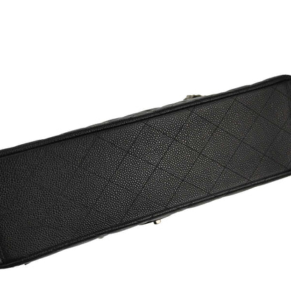 Chanel Black Caviar Skin Maxi Classic Double Flap Shoulder Bag