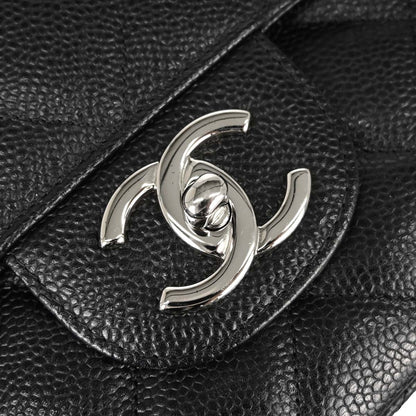 Chanel Black Caviar Skin Maxi Classic Double Flap Shoulder Bag