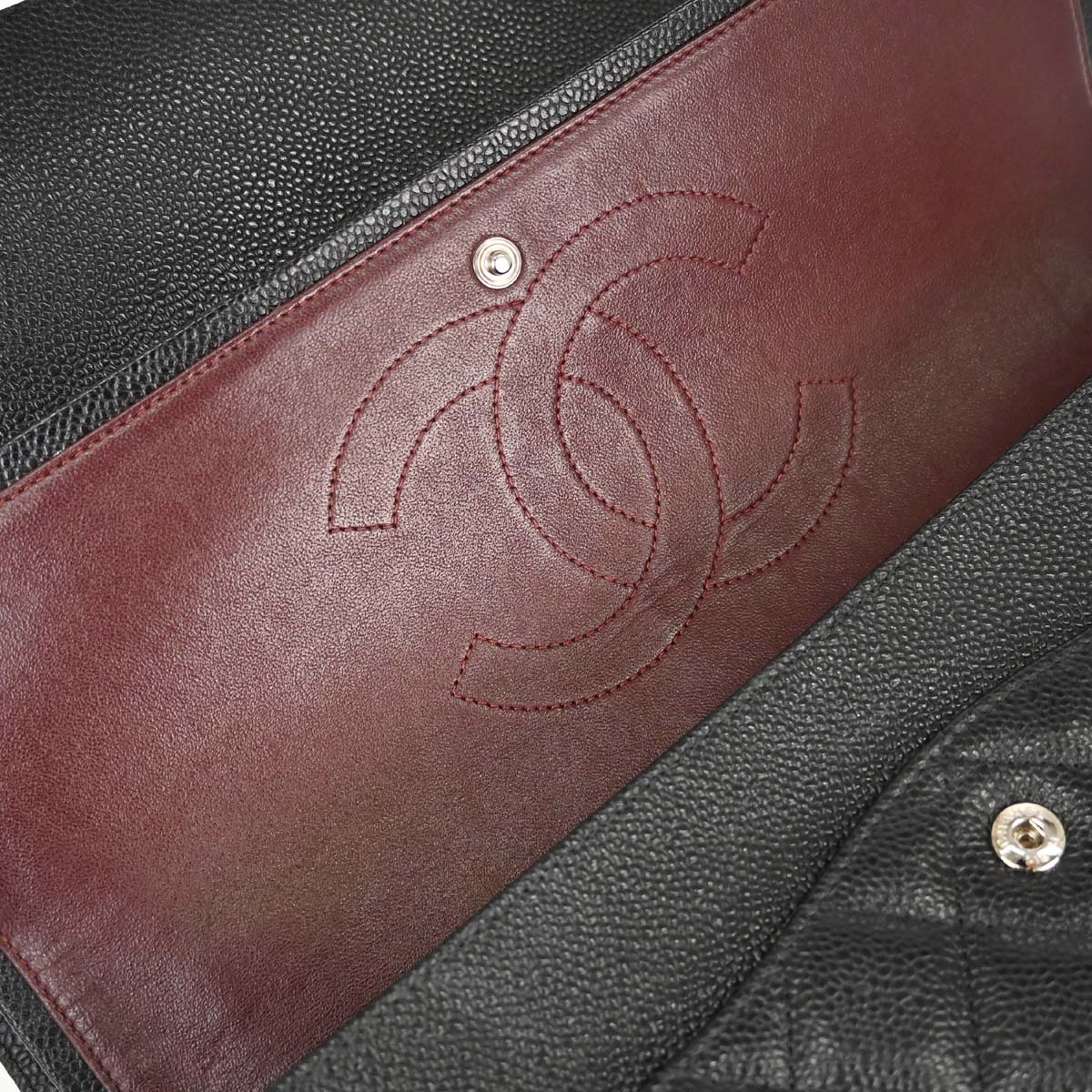 Chanel Black Caviar Skin Maxi Classic Double Flap Shoulder Bag