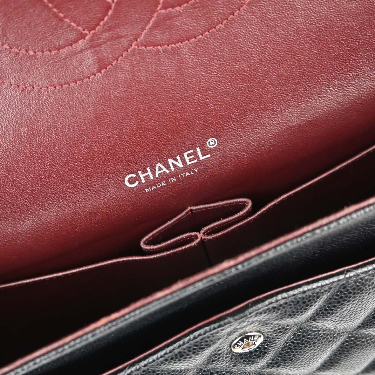 Chanel Black Caviar Skin Maxi Classic Double Flap Shoulder Bag