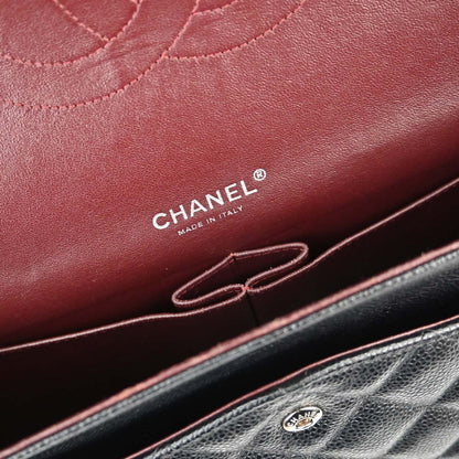 Chanel Black Caviar Skin Maxi Classic Double Flap Shoulder Bag