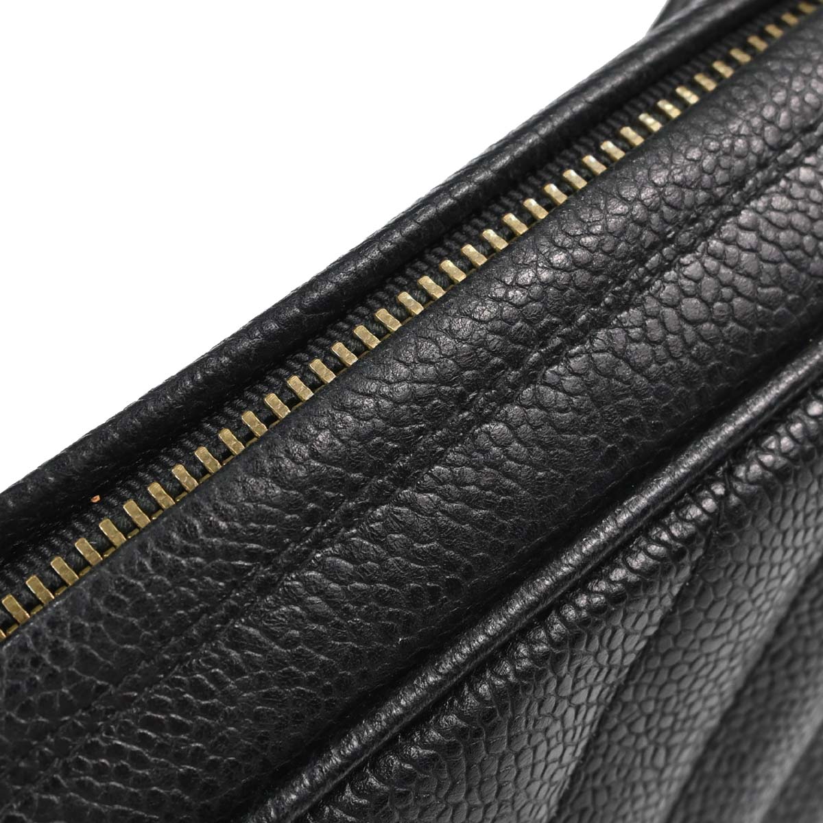 Chanel 1991-1994 Black Caviar Skin Chevron Camera Bag Small