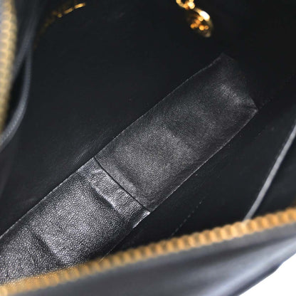 Chanel 1991-1994 Black Caviar Skin Chevron Camera Bag Small