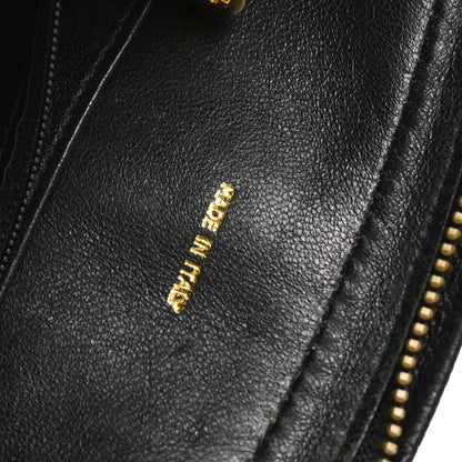 Chanel 1991-1994 Black Caviar Skin Chevron Camera Bag Small