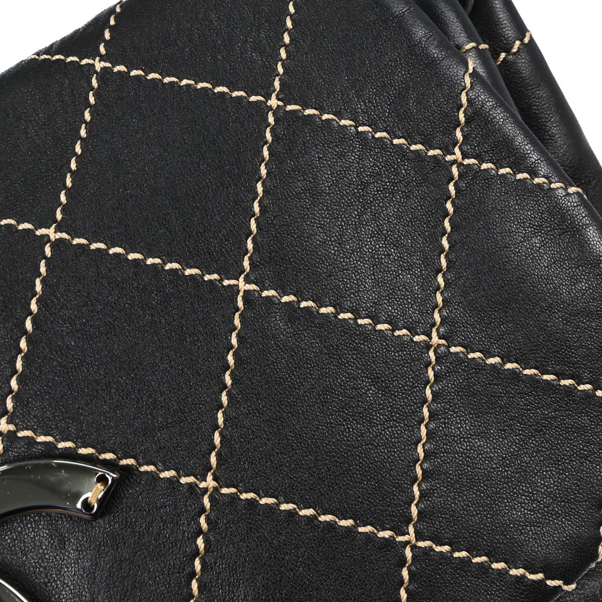 Chanel 2004-2005 Black Lambskin Wild Stitch Handbag