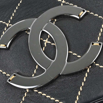 Chanel 2004-2005 Black Lambskin Wild Stitch Handbag