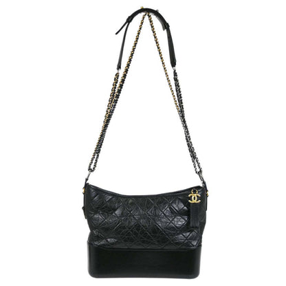 Chanel Black Calfskin Lambskin Medium Gabrielle Shoulder Bag