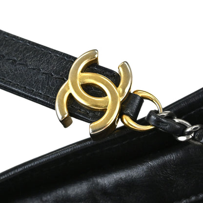 Chanel Black Calfskin Lambskin Medium Gabrielle Shoulder Bag